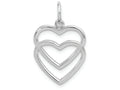 FJC Finejewelers 14k White Gold Double Heart Charm