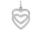 FJC Finejewelers 14k White Gold Double Heart Charm