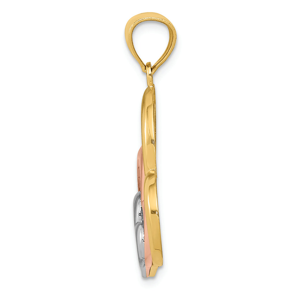 FJC Finejewelers 14k Two-tone Gold And with Rhodium Heart Charm