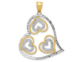 FJC Finejewelers 14k Yellow Gold And with Rhodium Bright Cut Heart Charm