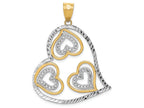 FJC Finejewelers 14k Yellow Gold And with Rhodium Bright Cut Heart Charm