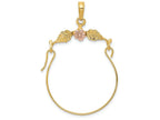 FJC Finejewelers 14k Two-tone Gold Leaves with Flower Charm Holder