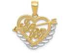 FJC Finejewelers 14k Yellow Gold And with Rhodium I Love You Heart Charm