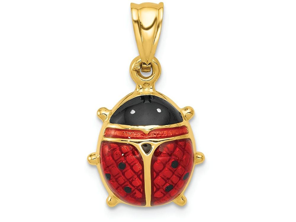 FJC Finejewelers 14k Yellow Gold Enameled Ladybug Charm