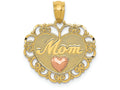 FJC Finejewelers 14k Two-tone Gold Mom Heart Charm