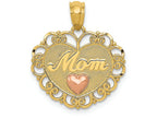 FJC Finejewelers 14k Two-tone Gold Mom Heart Charm