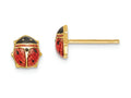 FJC Finejewelers 14k Yellow Gold Enameled Ladybug Earrings