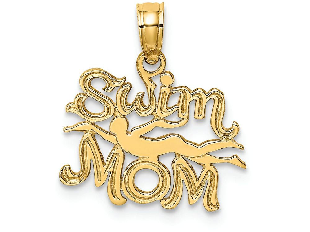 FJC Finejewelers 14k Yellow Gold Swim Mom with Swimmer Charm