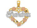 FJC Finejewelers 14k Two-tone Gold And with Rhodium Grandma Heart Charm