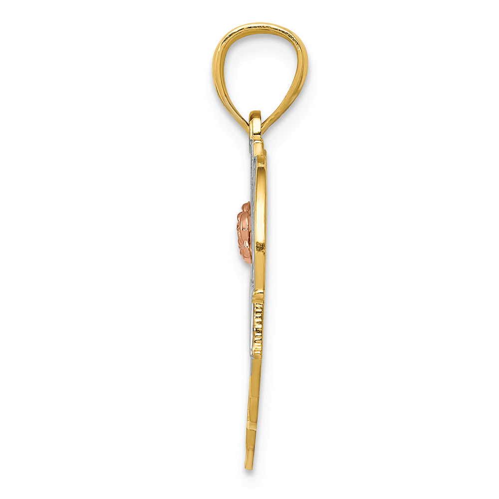 FJC Finejewelers 14k Two-tone Gold And with Rhodium #1 Grandma Heart Charm