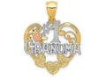 FJC Finejewelers 14k Two-tone Gold And with Rhodium #1 Grandma Heart Charm