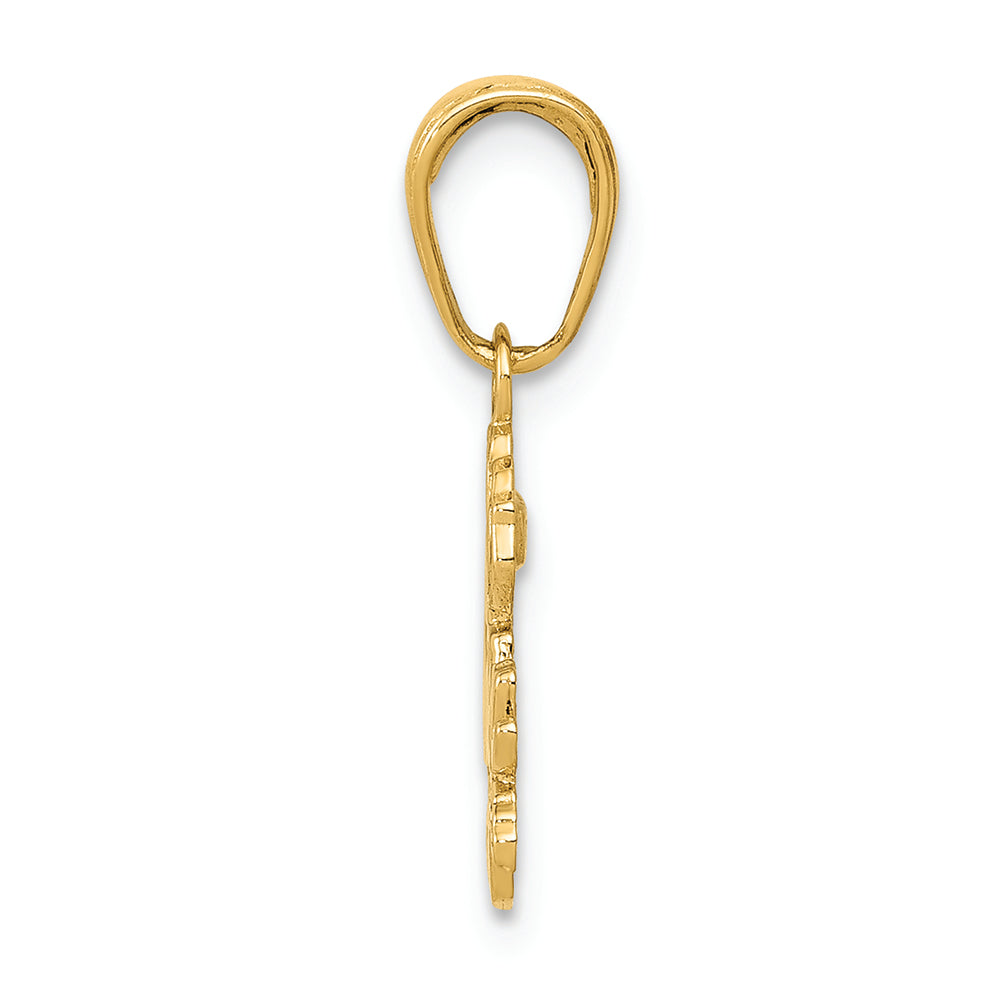 FJC Finejewelers 14k Yellow Gold " Sister" Rose Charm