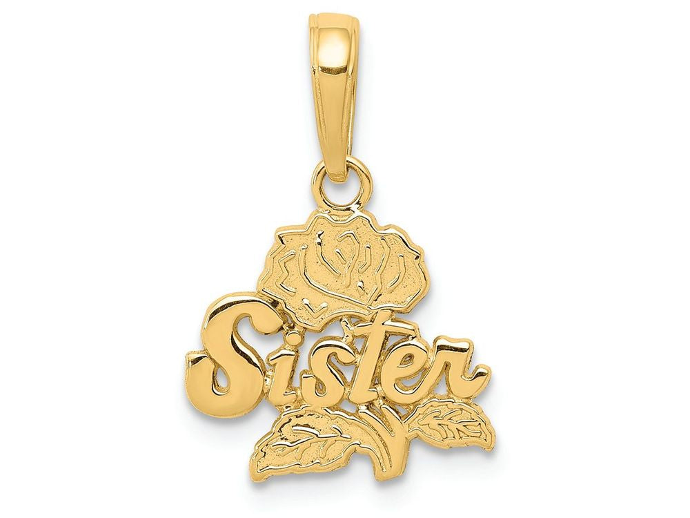 FJC Finejewelers 14k Yellow Gold " Sister" Rose Charm