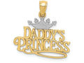 FJC Finejewelers 14k Yellow Gold And with Rhodium Daddys Princess Charm