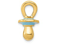 FJC Finejewelers 14k Yellow Gold Blue Enameled Pacifier Charm