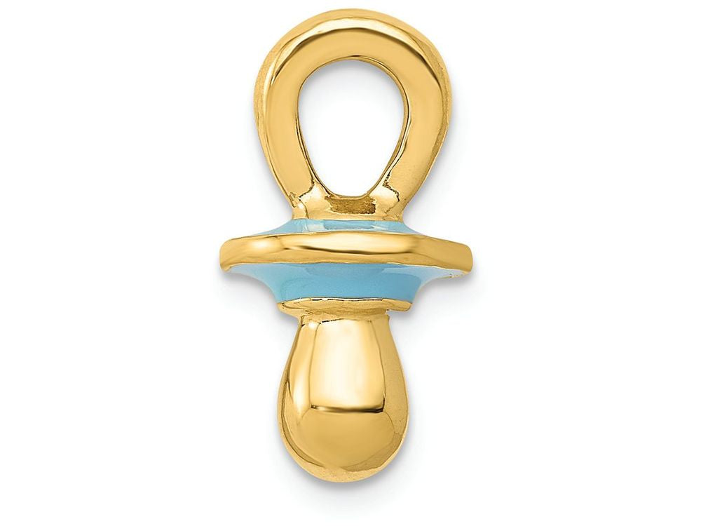 FJC Finejewelers 14k Yellow Gold Blue Enameled Pacifier Charm