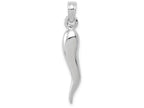 FJC Finejewelers 14k White Gold White 3d Italian Horn Charm