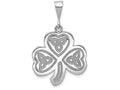FJC Finejewelers 14k White Gold Trinity Clover Charm