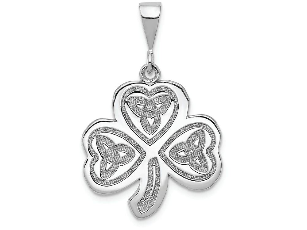 FJC Finejewelers 14k White Gold Trinity Clover Charm