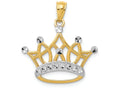 FJC Finejewelers 14k Yellow Gold And with Rhodium Crown Charm