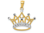 FJC Finejewelers 14k Yellow Gold And with Rhodium Crown Charm