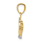 FJC Finejewelers 14k Yellow Gold And with Rhodium Crown Charm