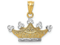 FJC Finejewelers 14k Yellow Gold And with Rhodium Crown Charm