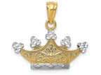 FJC Finejewelers 14k Yellow Gold And with Rhodium Crown Charm