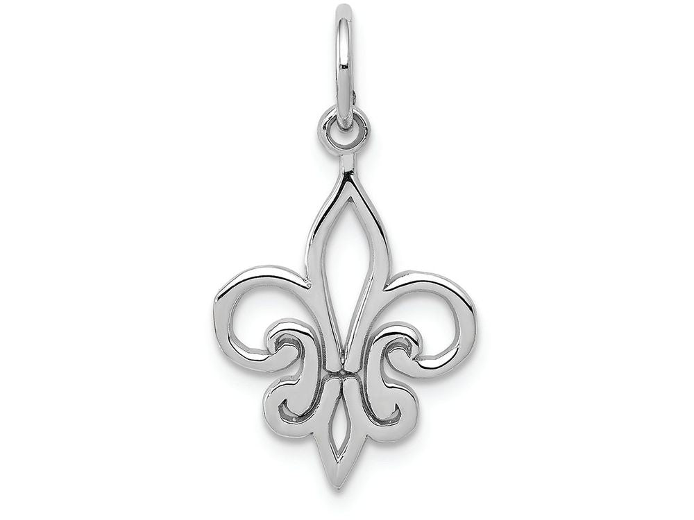 FJC Finejewelers 14k White Gold Fleur De Lei Charm