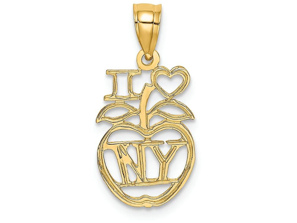 FJC Finejewelers 14k Yellow Gold I Heart Ny Apple Charm