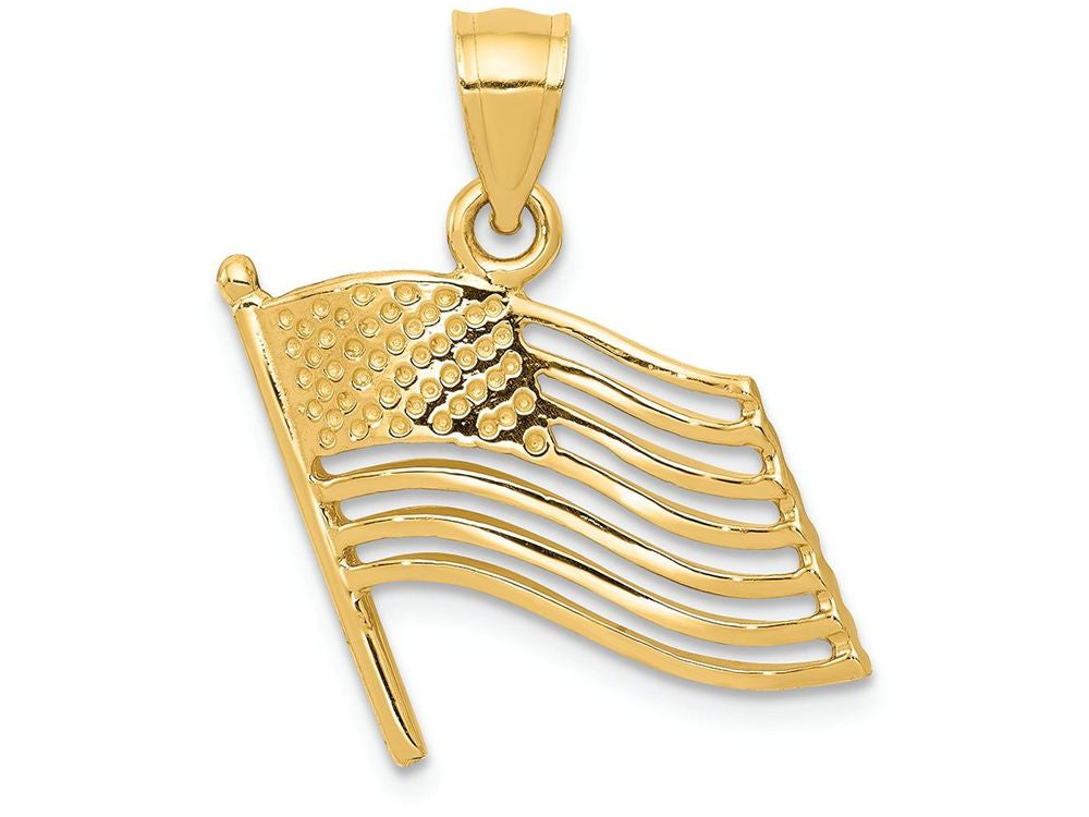 FJC Finejewelers 14k Yellow Gold American Flag Charm