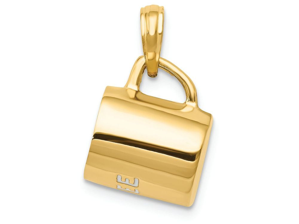 FJC Finejewelers 14k Yellow Gold Enameled Coffee Cup Charm