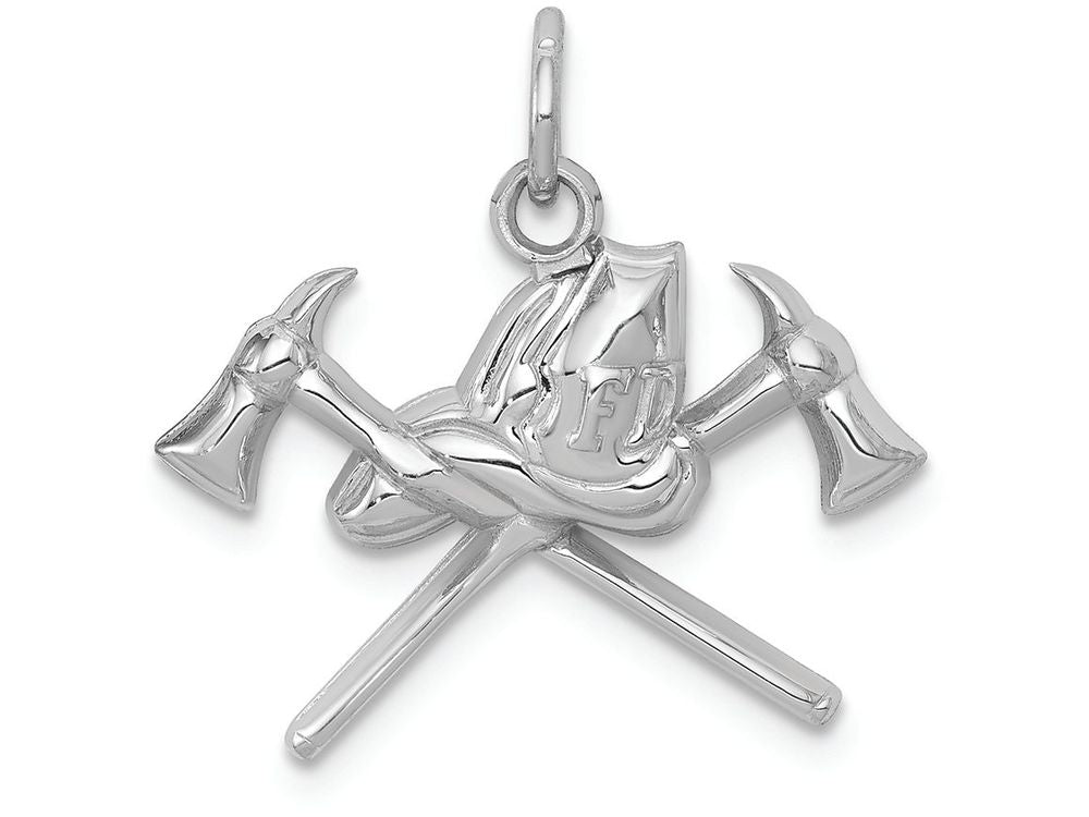 FJC Finejewelers 14k White Gold Fire Department Charm