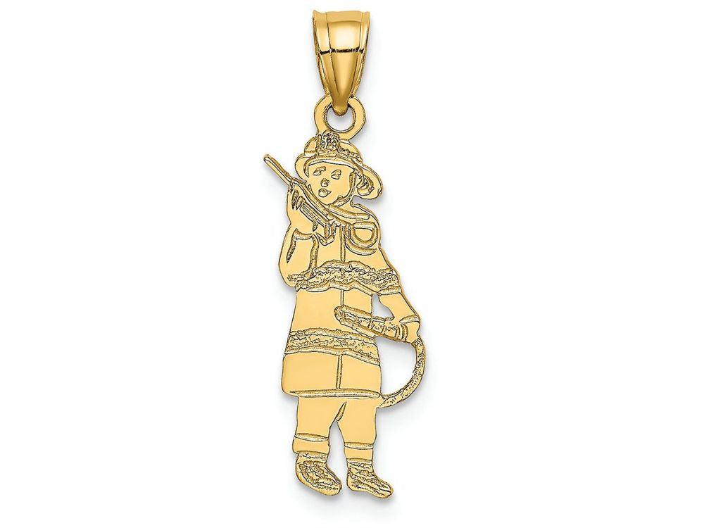 FJC Finejewelers 14k Yellow Gold Fireman with Hose Charm