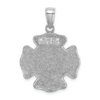 FJC Finejewelers 14k White Gold F.d. Saint Florian Medalmaltese Cross Fire Dept. Charm