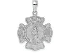 FJC Finejewelers 14k White Gold F.d. Saint Florian Medalmaltese Cross Fire Dept. Charm