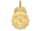 FJC Finejewelers 14k Yellow Gold Fireman Fire Dept Badge Charm