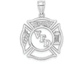 FJC Finejewelers 14k White Gold White Vfd Member In Shield Charm