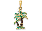 FJC Finejewelers 14k Yellow Gold Enameled Palm Trees Charm