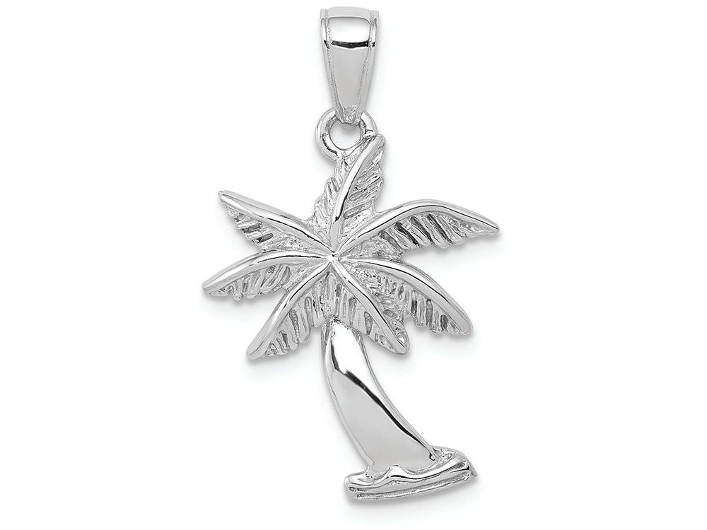 FJC Finejewelers 14k White Gold White Palm Tree with Palms Trunk Charm
