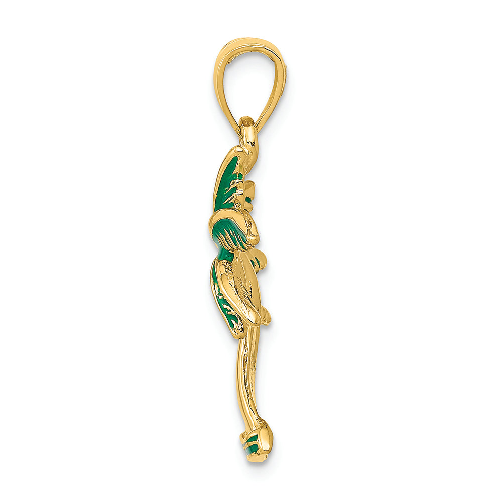 FJC Finejewelers 14k Yellow Gold Enameled Palm Tree Charm