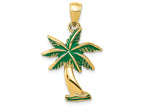 FJC Finejewelers 14k Yellow Gold Enameled Palm Tree Charm