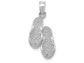 FJC Finejewelers 14k White Gold White Double Flip-flop Charm