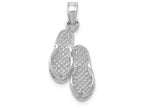 FJC Finejewelers 14k White Gold White Double Flip-flop Charm