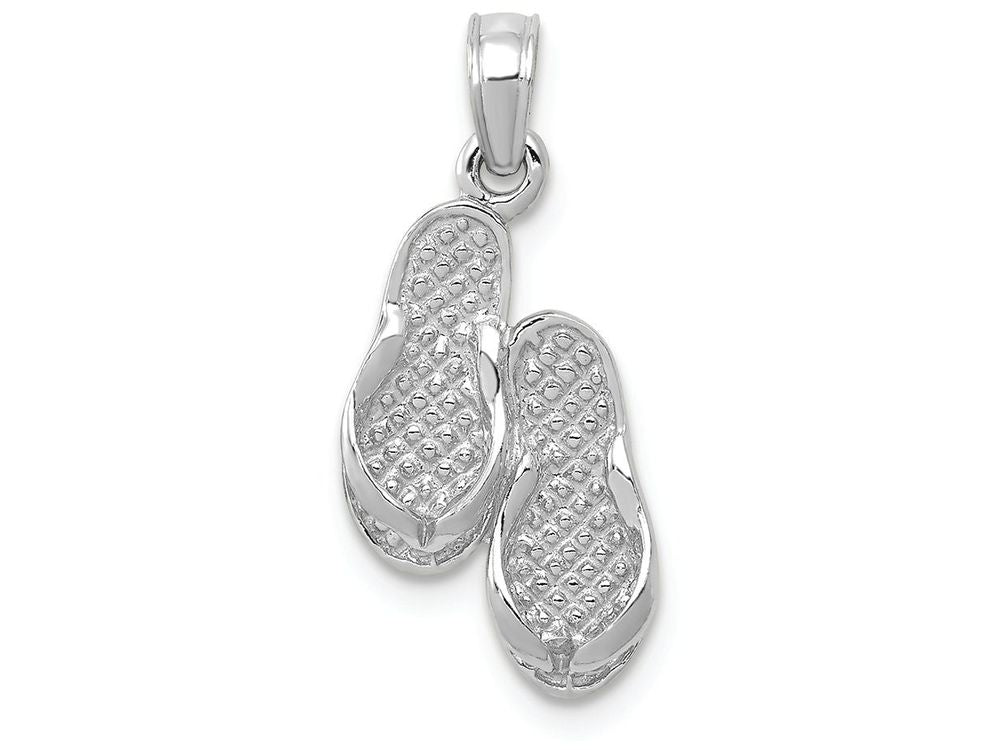 FJC Finejewelers 14k White Gold White Double Flip-flop Charm