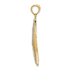 FJC Finejewelers 14k Yellow Gold with Rhodium Bright Cut Textured Starfish Charm