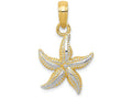 FJC Finejewelers 14k Yellow Gold with Rhodium Starfish Charm