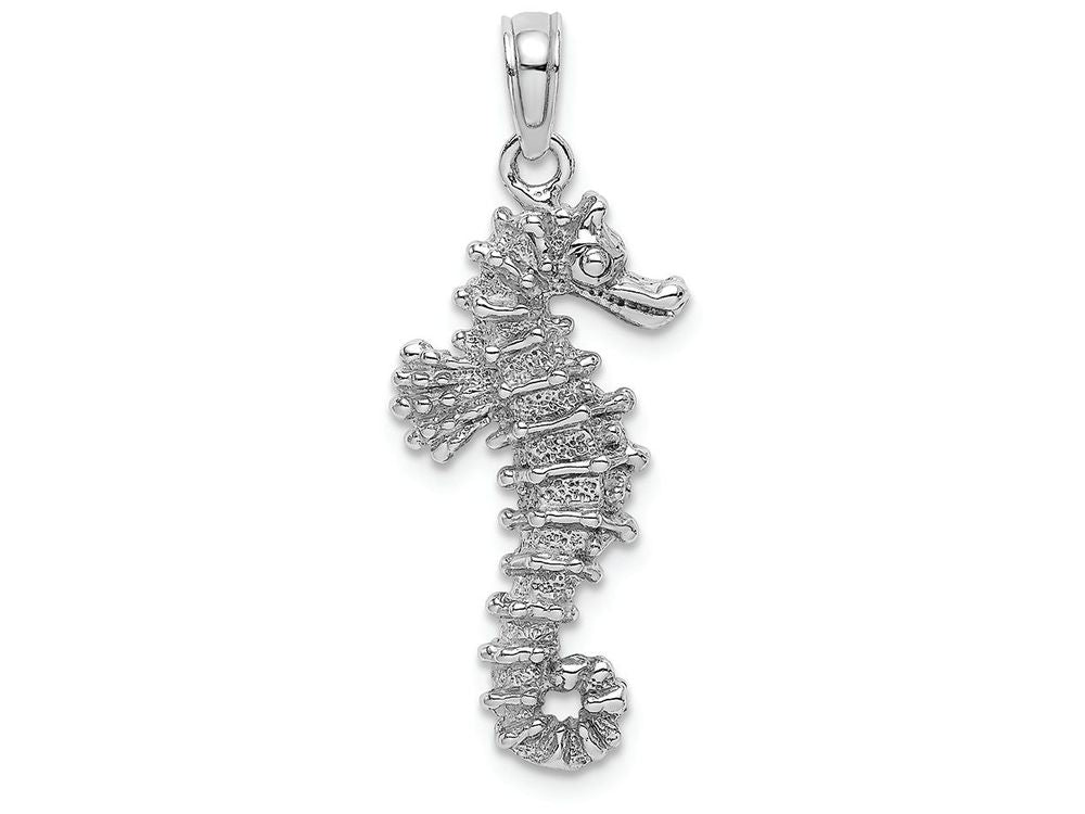 FJC Finejewelers 14k White Gold White 3d Seahorsetwo-color Charm