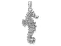 FJC Finejewelers 14k White Gold White 3d Seahorsetwo-color Charm
