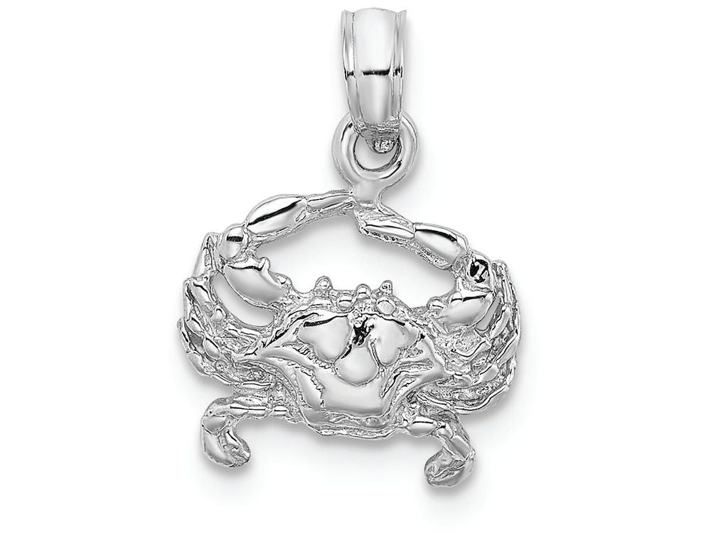 FJC Finejewelers 14k White Gold White Blue Crab Charm
